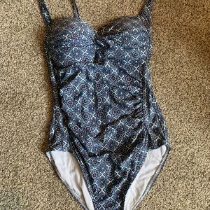 Stylish Blue Patterned One Piece